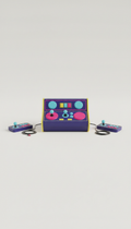Retro Console With Neon Buttons